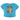 Hashie’s® blue crop top with ramen plushie artwork – angled view.